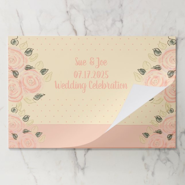 Pink Roses And Polka Dots Large Paper Pad (Folded)