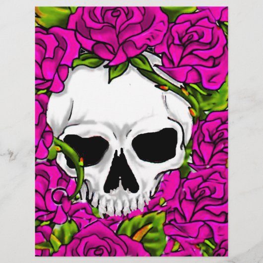 Pink Roses And Skull (Front)