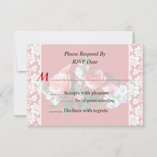 Pink Roses and Snapdragons Wedding Invitation