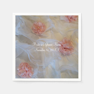 Pink Roses and White Ruffles Napkins
