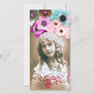 PINK ROSES ,ANEMONES AND BUTTERFLY PHOTO TEMPLATE