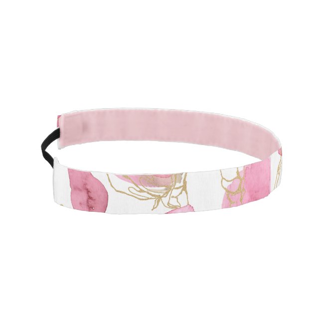 Pink roses athletic headband (Left)