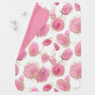 Pink roses baby blanket