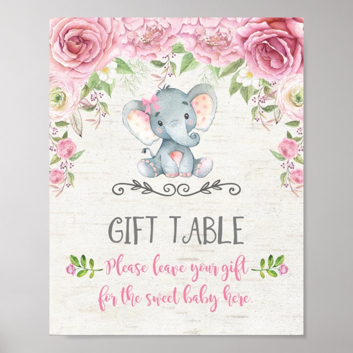 baby shower gift table sign