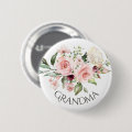 Pink Roses Baby Shower Button Grandma Button | Zazzle