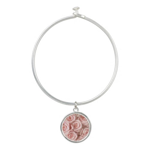 Pink roses bangle bracelet