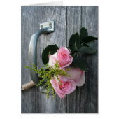 Pink Roses & Barn Door Card (Front)