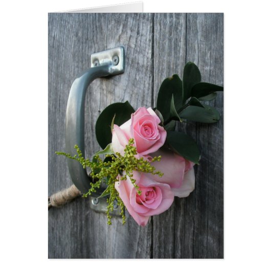 Pink Roses & Barn Door Card (Front)