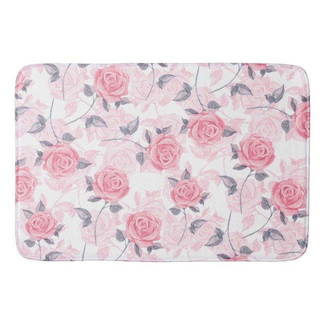 Pink roses bath mat (Front)
