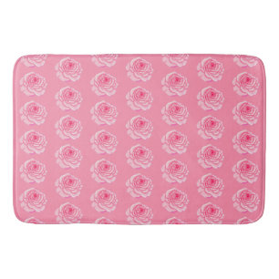 Pink roses bath mat