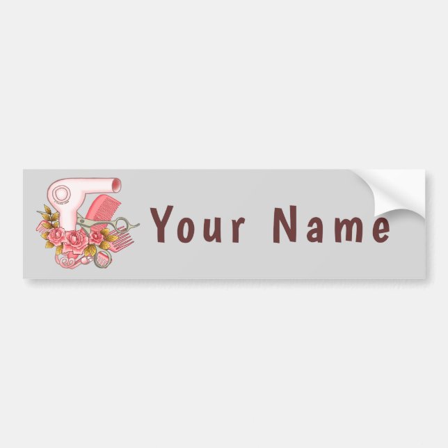 Pink Roses Beautician Bumper Sticker (Front)