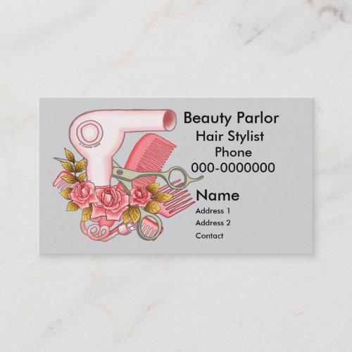 Pink Roses Beautician custom name  Appointment Card