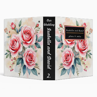 Pink Roses Beautiful Luxury Modern Collection 3 Ring Binder