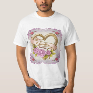 Pink Roses Bevel Heart t-shirts