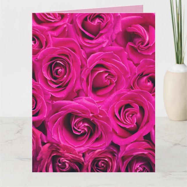 PINK ROSES BIRTHDAY BIG GREETING CARD (Front)