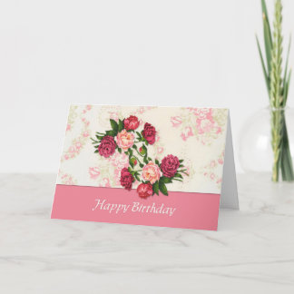 Pink Roses Birthday Card