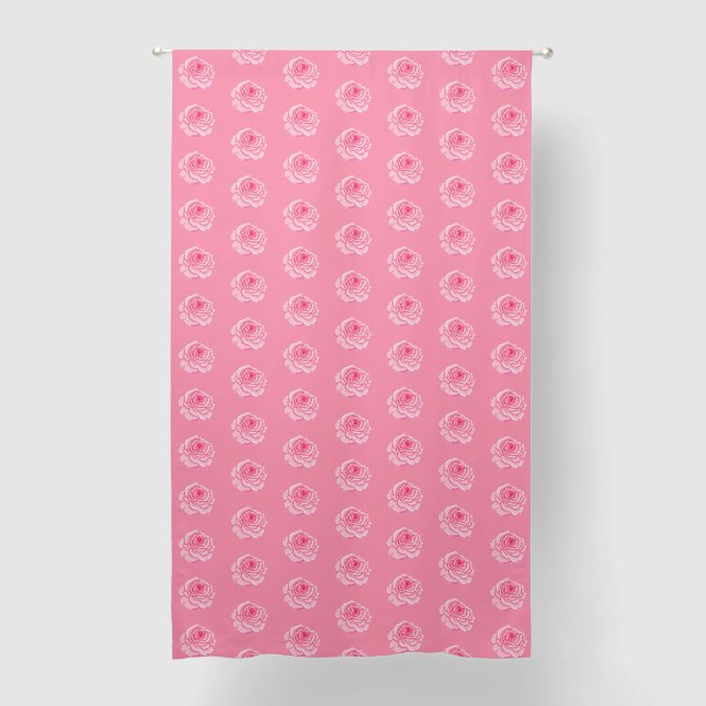 Pink roses blackout curtains (Front)