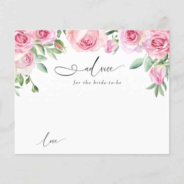 Pink Roses Blush Bridal Shower | Advice (Front)