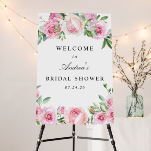 Pink Roses Blush Bridal Shower  Welcome Sign