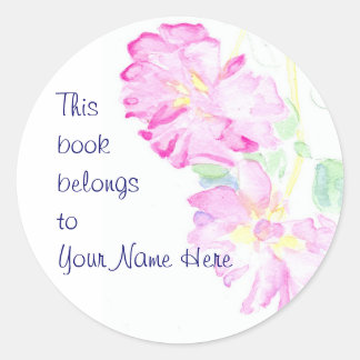 Pink Roses Bookplates to Personalise