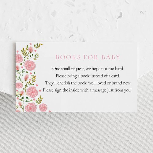 Pink Roses Books for Baby Enclosure Card