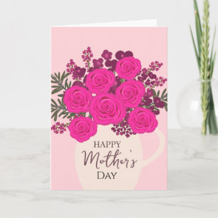 Pink Roses Bouquet – Elegant Mother’s Day Floral Holiday Card