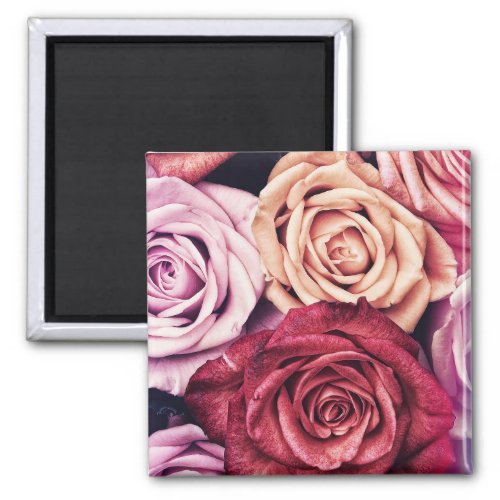 Pink Roses Bouquet Photo Magnet