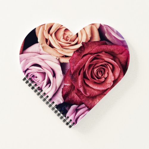 Pink Roses Bouquet Photo Notebook