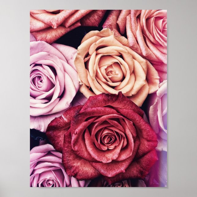 Pink Roses Bouquet Photo Poster (Front)