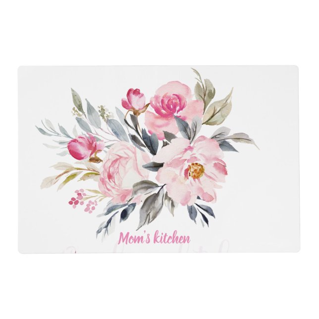 Pink Roses Bouquet Placemat (Front)