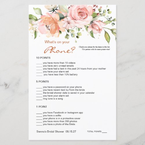 Pink Roses Bridal Phone Game