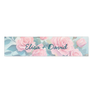 Pink Roses Bridal Shower Engagement Weddin CUSTOM  Napkin Bands