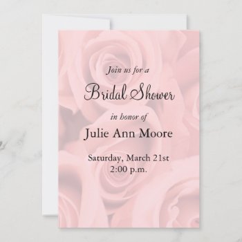 Pink Roses Bridal Shower Invitation by Lasting__Impressions at Zazzle