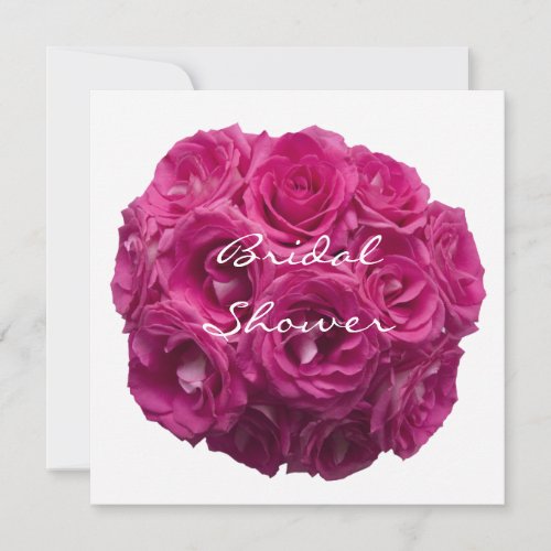 Pink Roses Bridal Shower Invitation Template