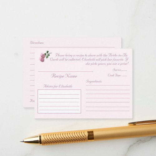 Pink Roses Bridal Shower Recipe 