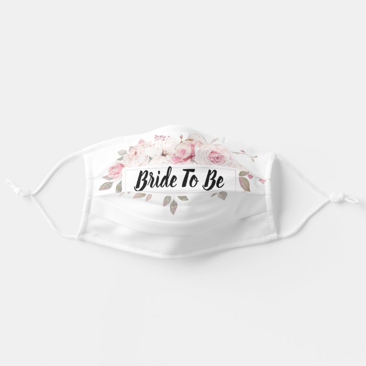 Pink Roses Bride To Be Adult Cloth Face Mask Zazzle