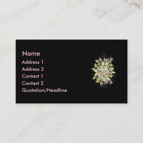 pink roses business cards