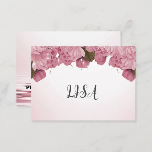 PINK ROSES  BUSINESS CARD