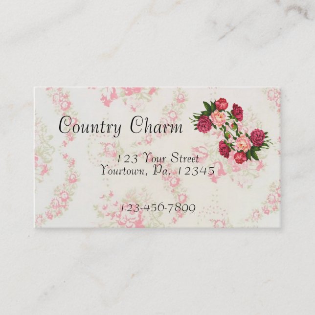 Pink Roses Business Card (Front)