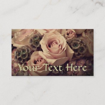 Pink Roses Business Card by Vanillaextinctions at Zazzle