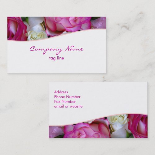 Pink Roses Business Card