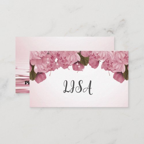  PINK ROSES  BUSINESS CARD