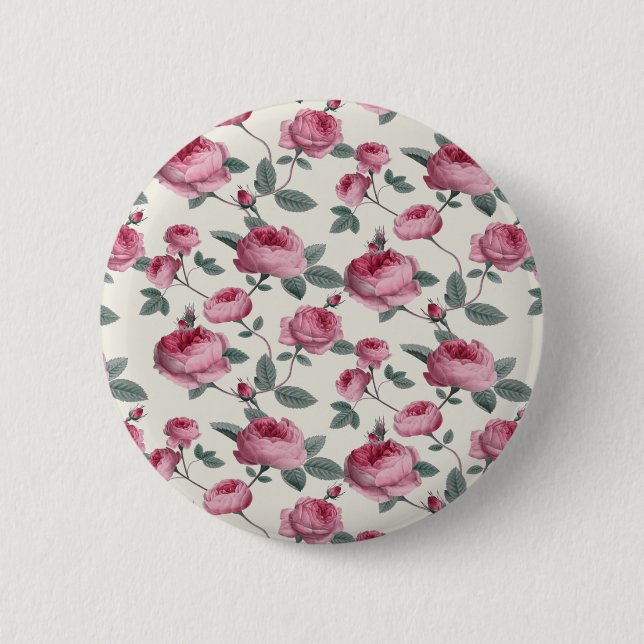 Pink Roses Button (Front)