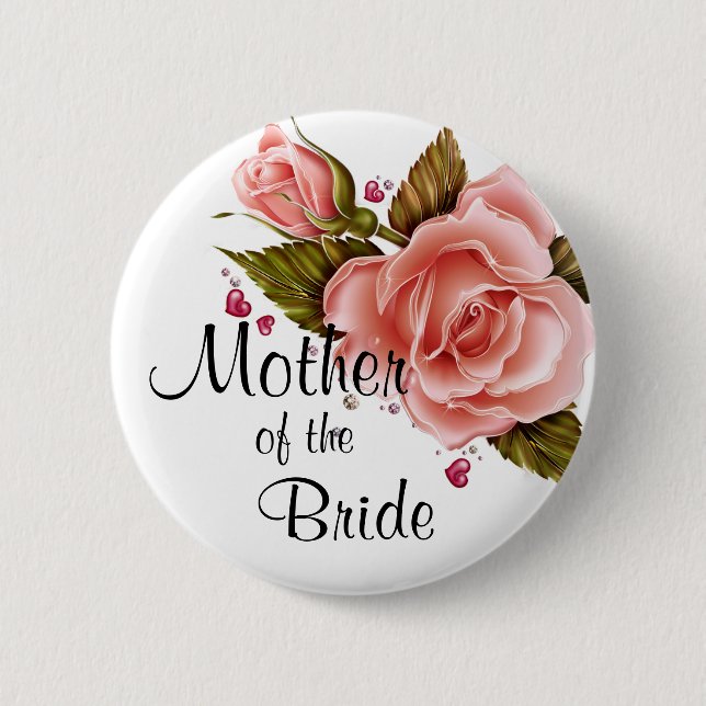 Pink Roses Button (Front)