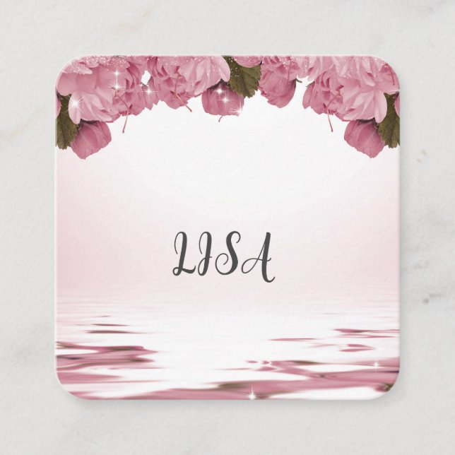 PINK ROSES  CALLING CARD (Front)