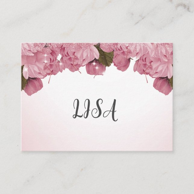  PINK ROSES  CALLING CARD (Front)