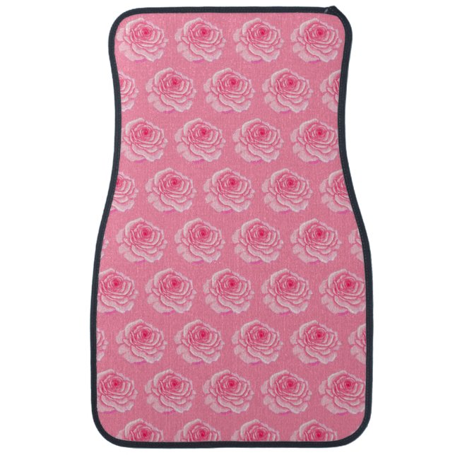 Pink roses car floor mat (Front)