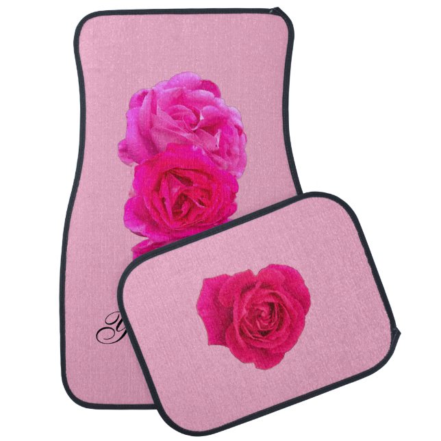 Pink Roses Car Floor Mat (Set)