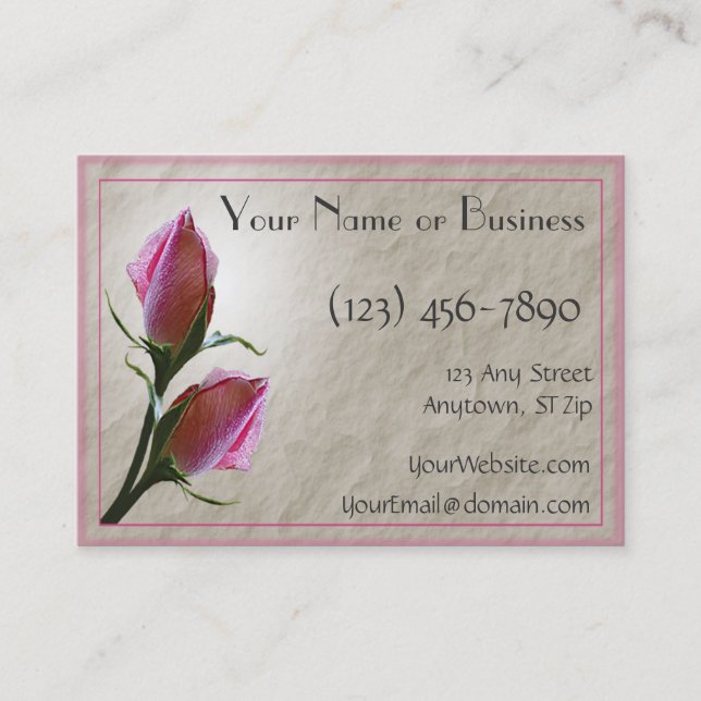Pink Roses Card Template (Front)