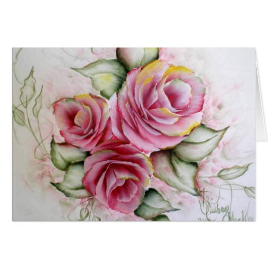 Pink Roses Cards (Front Horizontal)